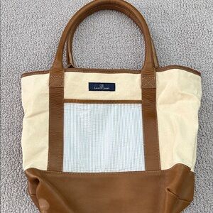 Lauren James Cream and Brown Tote Bag
